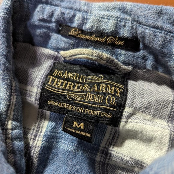 Los Angeles Third And Army Long Sleeve Button Front Shirt Mens Medium Flannel - Picture 5 of 5